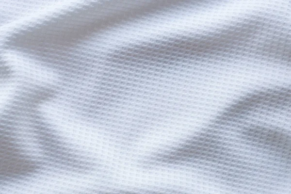 Bianco Sport Abbigliamento Tessuto Calcio Camicia Jersey Texture Astratto Sfondo — Foto Stock