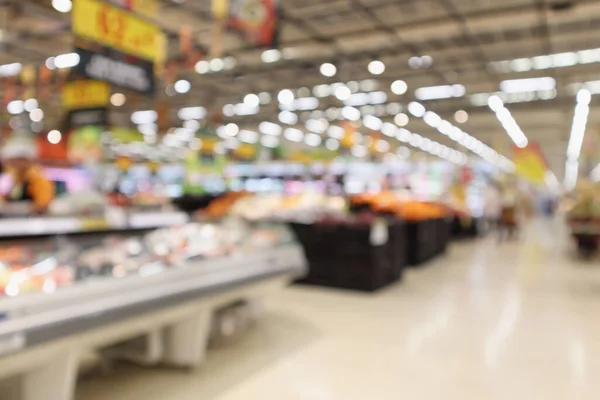 Abstrakte Supermarkt Lebensmittelgeschäft Verschwommen Defokussiert Hintergrund Mit Bokeh Licht — Stockfoto