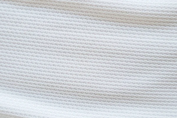 Blanco Camiseta Fútbol Ropa Tela Textura Deportes Desgaste Fondo Cerca — Foto de Stock