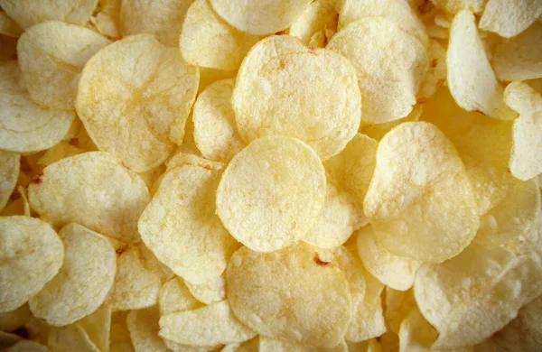 Batatas Fritas Crocante Snack Textura Fundo — Fotografia de Stock