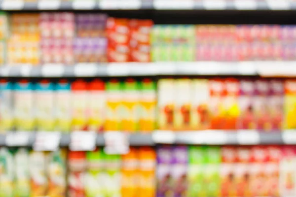 Producto Jugo Fruta Saludable Desenfoque Abstracto Los Estantes Del Supermercado —  Fotos de Stock