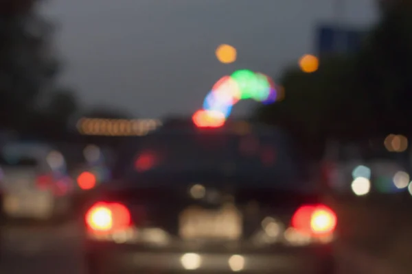 Beautiful Background Bokeh Lights Night Road Car — Stock Photo, Image