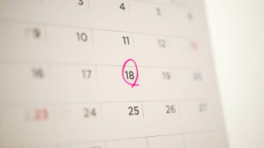 Takvim randevusu planlama randevusunda kırmızı daire işareti.