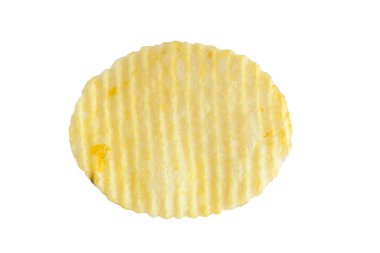 Patates cipsi beyaz arkaplanda izole edildi