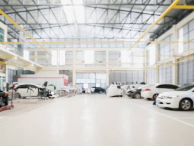 Araç tamir merkezi içi bulanık arkaplan