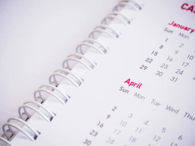 Takvimdeki aylar ve tarihler yeni yıl 2017