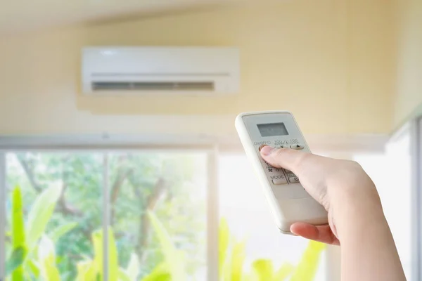 Hand Hold Remote Control Directed Air Conditioner — Stock Photo, Image