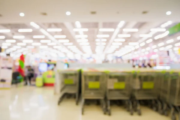 Abstrakte Unschärfe Einkaufswagen Supermarkt Hintergrund — Stockfoto