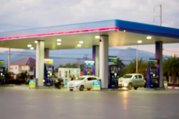 Tankstelle Verschwimmt Für Hintergrund — Stockfoto