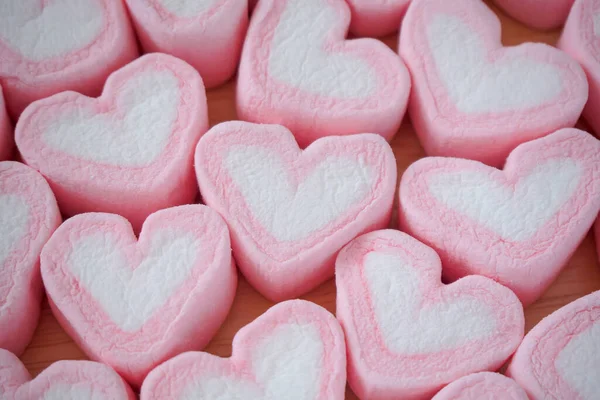 Malvavisco Forma Corazón Rosa Para Fondo San Valentín — Foto de Stock