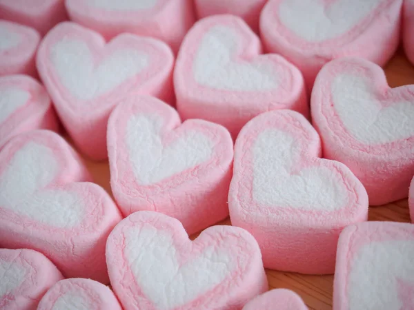 Forma Cuore Rosa Marshmallow Sfondo Valentini — Foto Stock