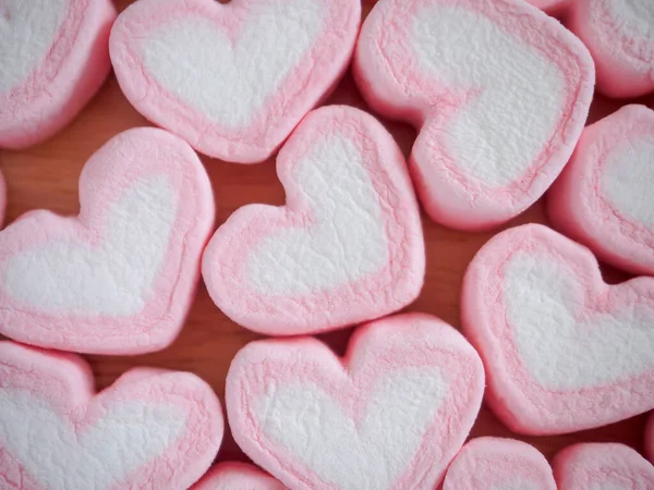 Malvavisco Forma Corazón Rosa Para Fondo San Valentín — Foto de Stock