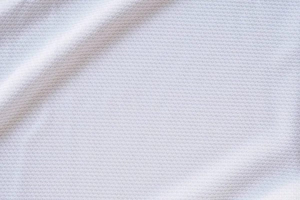 Branco Futebol Jersey Vestuário Tecido Textura Esportes Desgaste Fundo Close — Fotografia de Stock