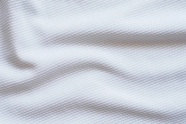 White Football Jersey Clothing Fabric Texture Sports Wear Background Close — Stock Photo, Image