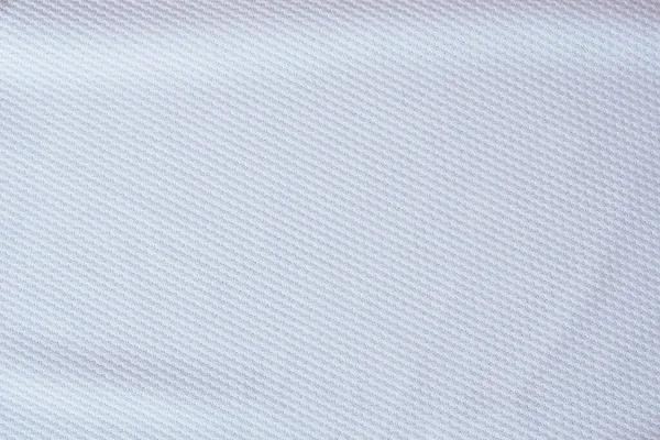 ホワイトサッカージャージの服生地テクスチャスポーツウェアの背景 クローズアップ — ストック写真