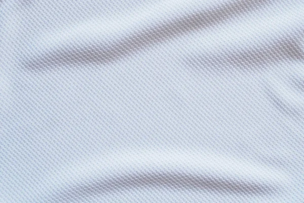 Witte Voetbal Jersey Kleding Stof Textuur Sport Slijtage Achtergrond Close — Stockfoto