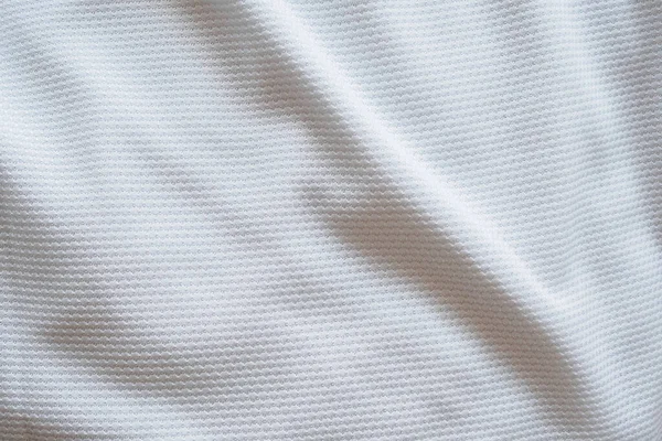 Branco Futebol Jersey Vestuário Tecido Textura Esportes Desgaste Fundo Close — Fotografia de Stock