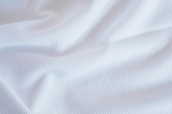 Blanco Camiseta Fútbol Ropa Tela Textura Deportes Desgaste Fondo Cerca — Foto de Stock