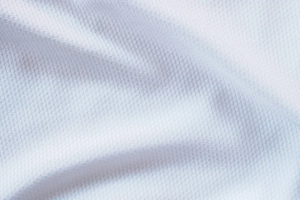 Bianco Calcio Jersey Abbigliamento Tessuto Texture Sport Usura Sfondo Primo — Foto Stock