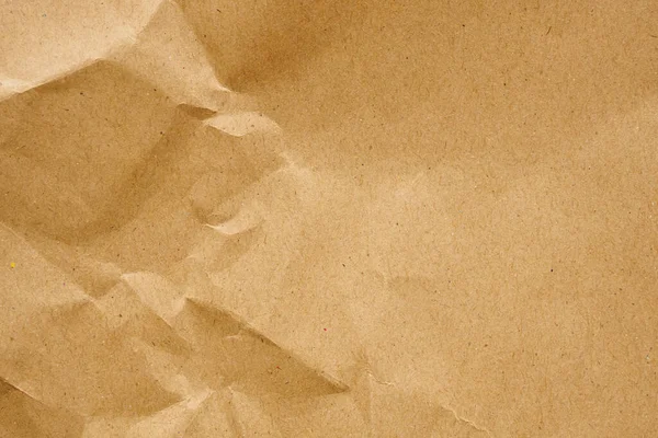 Brown Gyűrött Papír Újrahasznosított Kraft Lap Textúra Háttér — Stock Fotó