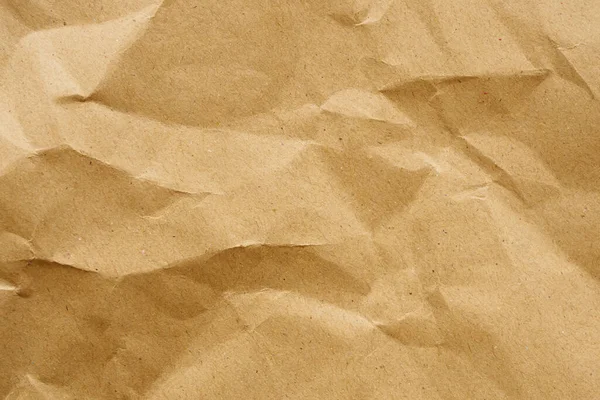Brown Gyűrött Papír Újrahasznosított Kraft Lap Textúra Háttér — Stock Fotó