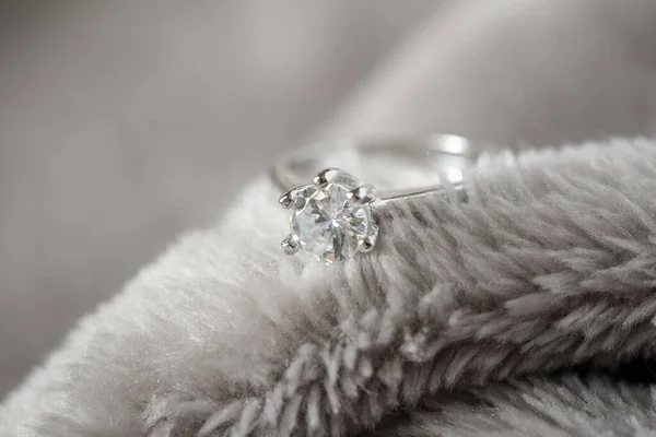 Smycken Lyx Silver Diamant Ring Bakgrund — Stockfoto