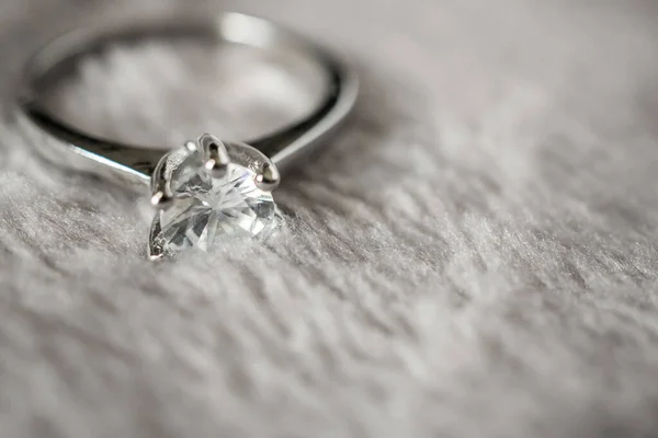 Ékszerek Luxus Ezüst Gyémánt Gyűrű Háttér — Stock Fotó