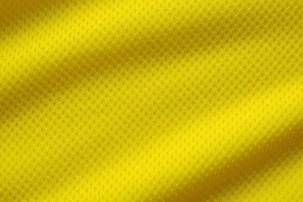 Cor Amarela Futebol Jersey Vestuário Tecido Textura Esportes Desgaste Fundo — Fotografia de Stock