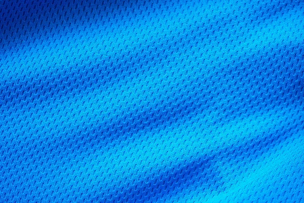 Modrá Tkanina Sportovní Oblečení Fotbalový Dres Vzduchem Mesh Textury Pozadí — Stock fotografie