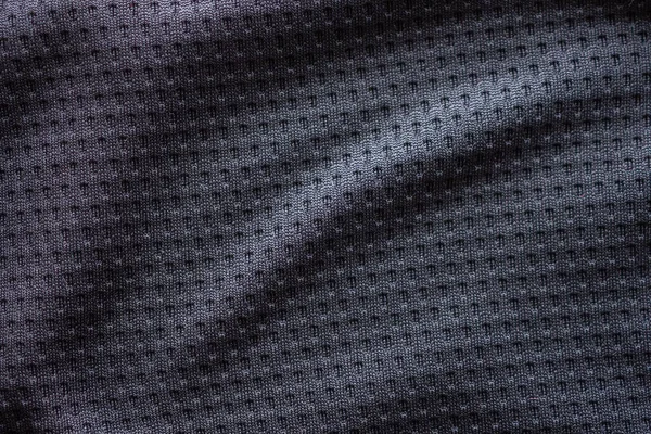 Tecido Preto Esporte Roupas Futebol Jersey Com Fundo Textura Malha — Fotografia de Stock