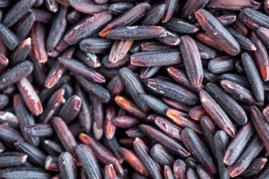 Çiğ organik Tayland riceberry pirinç dokusu arka planı