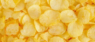 Çıtır patates cipsi çerez dokusu arka planı