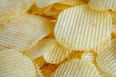 Çıtır patates cipsi çerez dokusu arka planı