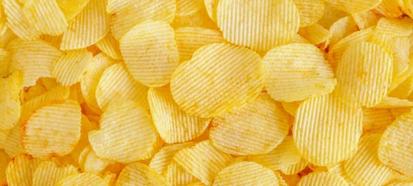 Crispy Potato Chips Snack Texture Background — Stock Photo, Image