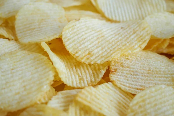 Crispy Potato Chips Snack Texture Background — Stock Photo, Image