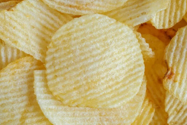 Batatas Fritas Crocante Snack Textura Fundo — Fotografia de Stock