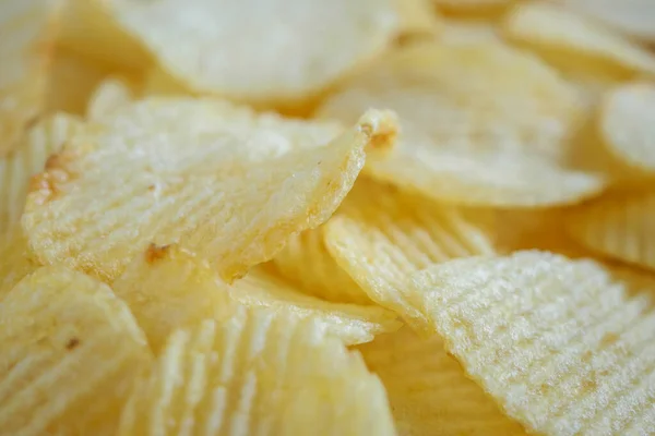 Batatas Fritas Crocante Snack Textura Fundo — Fotografia de Stock