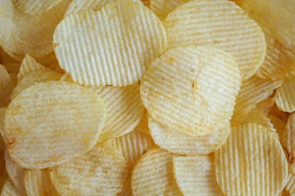 Chrupiące Chipsy Ziemniaczane Snack Tekstury Tła — Zdjęcie stockowe