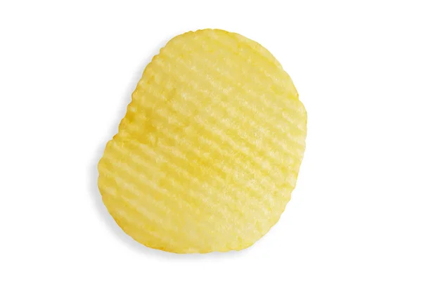 Картофельный Чип Изолирован Белом Фоне Траекторией Обрезки — стоковое фото