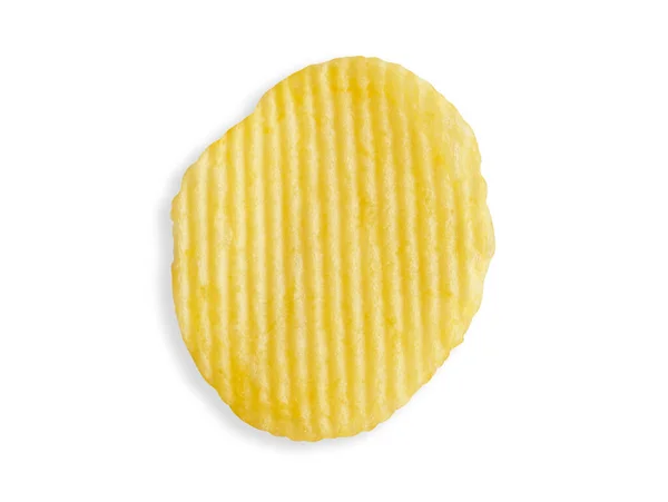 Картофельный Чип Изолирован Белом Фоне Траекторией Обрезки — стоковое фото