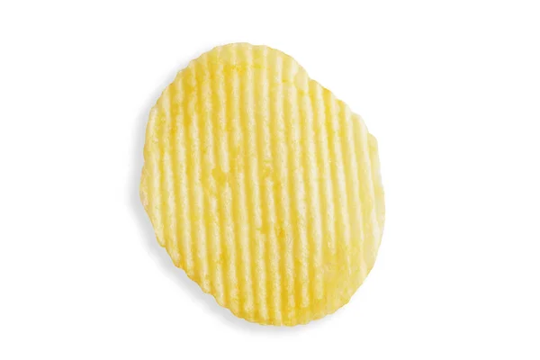 Potatis Chip Isolerad Vit Bakgrund Med Klippbana — Stockfoto