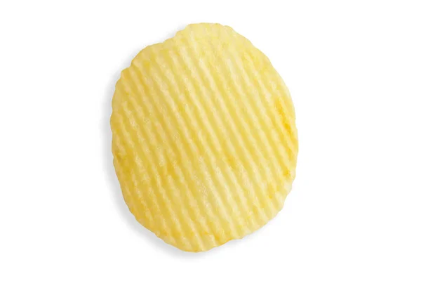 Potatis Chip Isolerad Vit Bakgrund Med Klippbana — Stockfoto