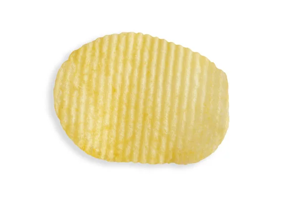 Aardappel Chip Geïsoleerd Witte Achtergrond Met Clipping Pad — Stockfoto