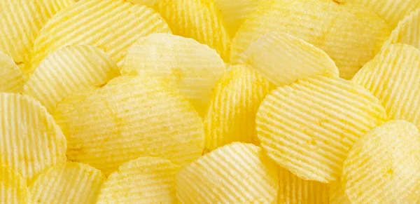 Crispy Potato Chips Snack Texture Background — Stock Photo, Image