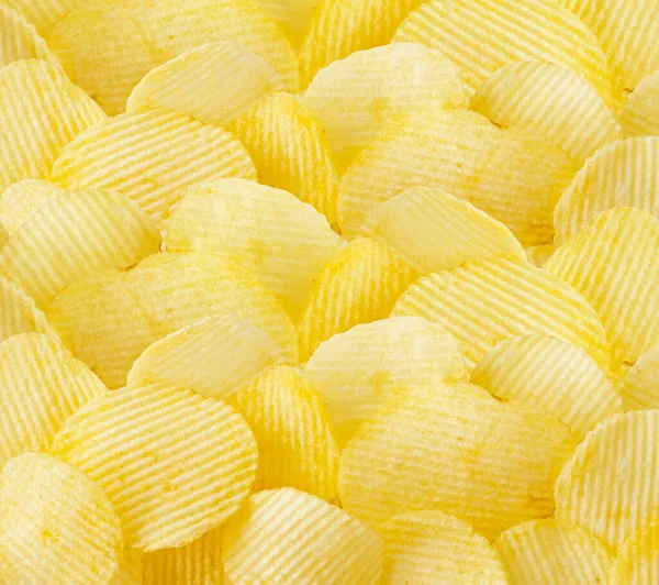 Crispy Potato Chips Snack Texture Background — Stock Photo, Image