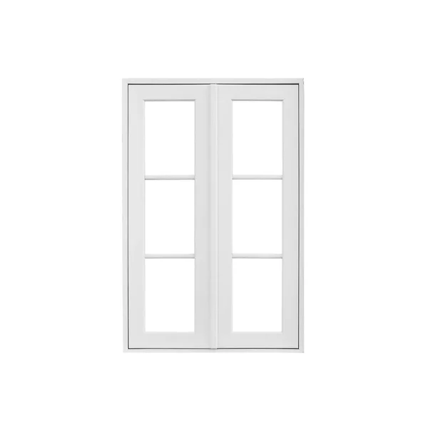 白い背景に隔離された本物のヴィンテージハウスウィンドウフレーム — ストック写真