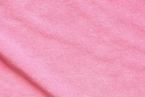 Roze Handdoek Weefsel Textuur Oppervlak Close Achtergrond — Stockfoto