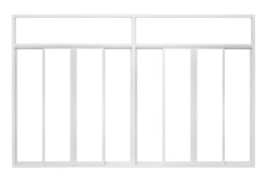 Beyaz arkaplanda izole edilmiş gerçek modern ev penceresi