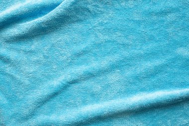 Mavi havlu kumaş dokusu yüzeyi arkaplanı kapat