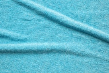 Mavi havlu kumaş dokusu yüzeyi arkaplanı kapat